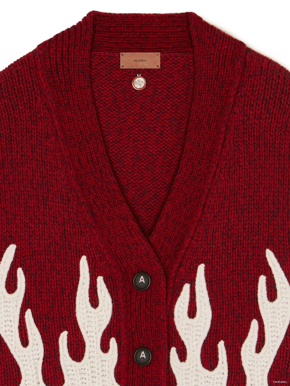 Affordable Women cropped cardigan Alanui flame-motif 0717